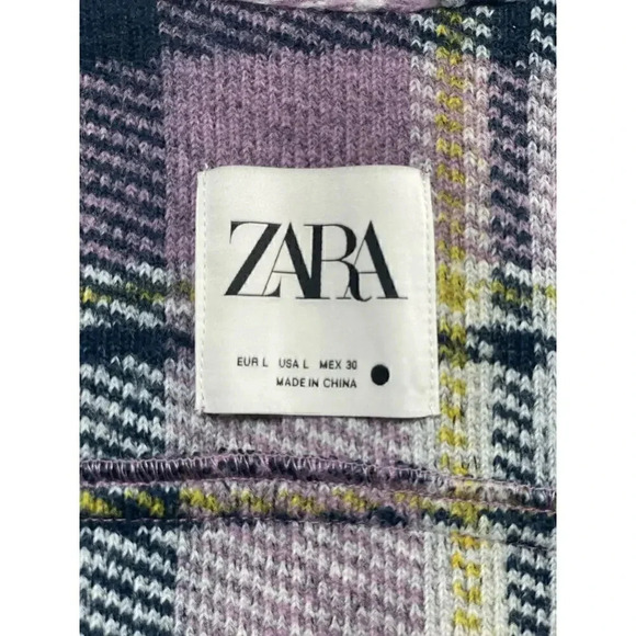 Zara wool blend plaid cocoon coat Large - Picture 6 of 7